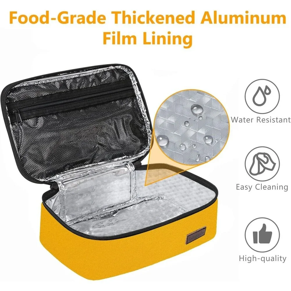 Small Lunch Bag, Insulated Lunch Box for Adults & Kids, Yellow